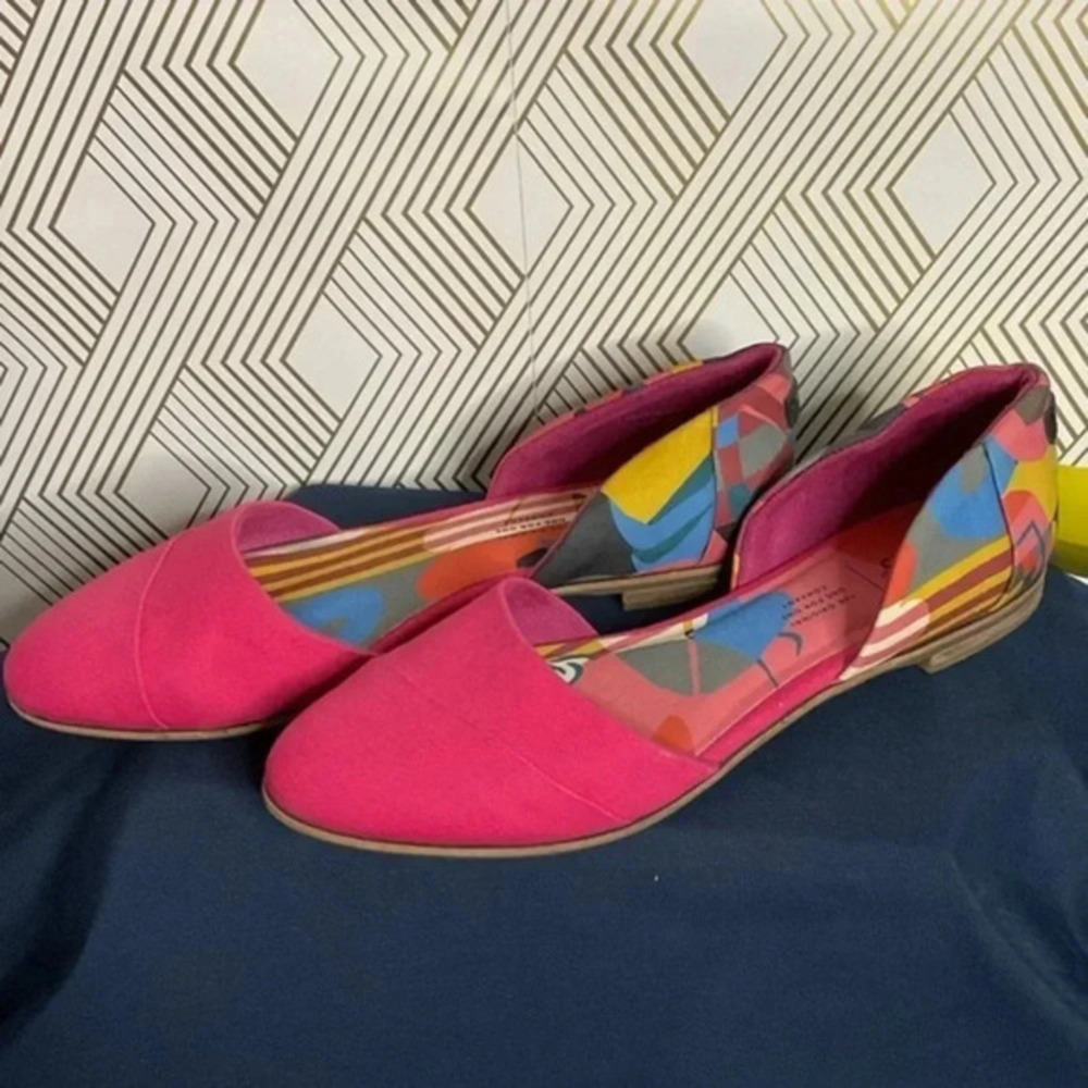 Tom’s Fushia Jutti Dorsey Flats Sz 9